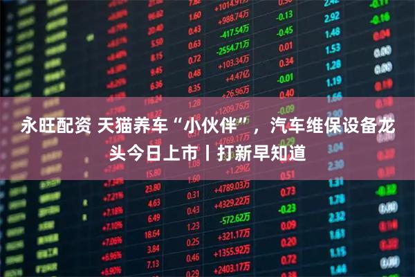 永旺配资 天猫养车“小伙伴”，汽车维保设备龙头今日上市丨打新早知道